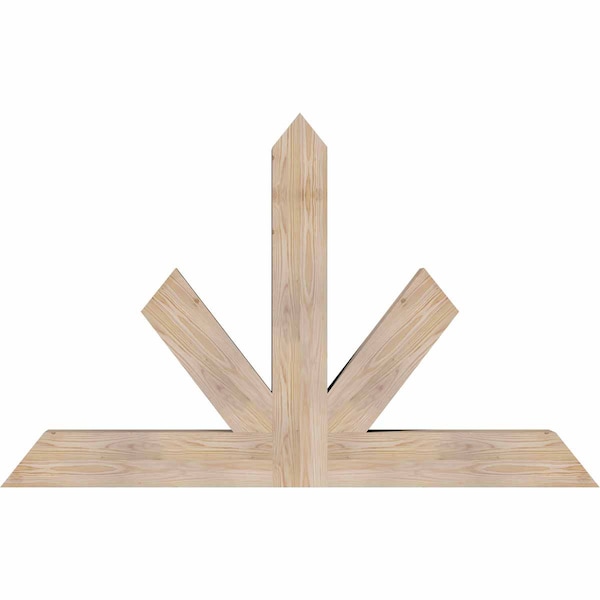 Ekena Millwork Saratoga Smooth Timber Gable Bracket, Douglas Fir, 60"W x 38"H x 5 1/2"D x 5 1/2"F, 15/12 Pitch GBW060X38X0606SAR00SDF - main